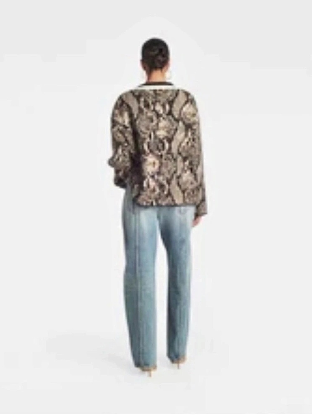 KBB by Kahlana Animal Print V-Neck Cardigan Size Small - Picture 4 of 4
